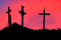 Three Holy Crosses at Sunrise